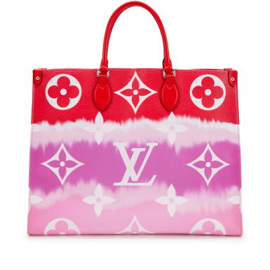 View full screen - View 1 of Lot 177. Pink, White, Red Tiedye Giant Monogram Escale Coated Canvas OnTheGo GM Silver Hardware, 2020.