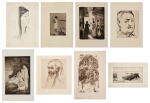 Untitled (Set of 1 Drawing and 7 Etchings)