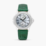 Calatrava Travel Time, Reference 4934 | A white gold and diamond-set dual time wristwatch with 24 hour indication and mother-of-pearl dial, Circa 2008