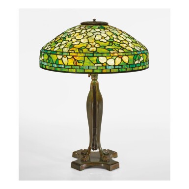 View full screen - View 1 of Lot 24. TIFFANY STUDIOS | "DOGWOOD" TABLE LAMP.