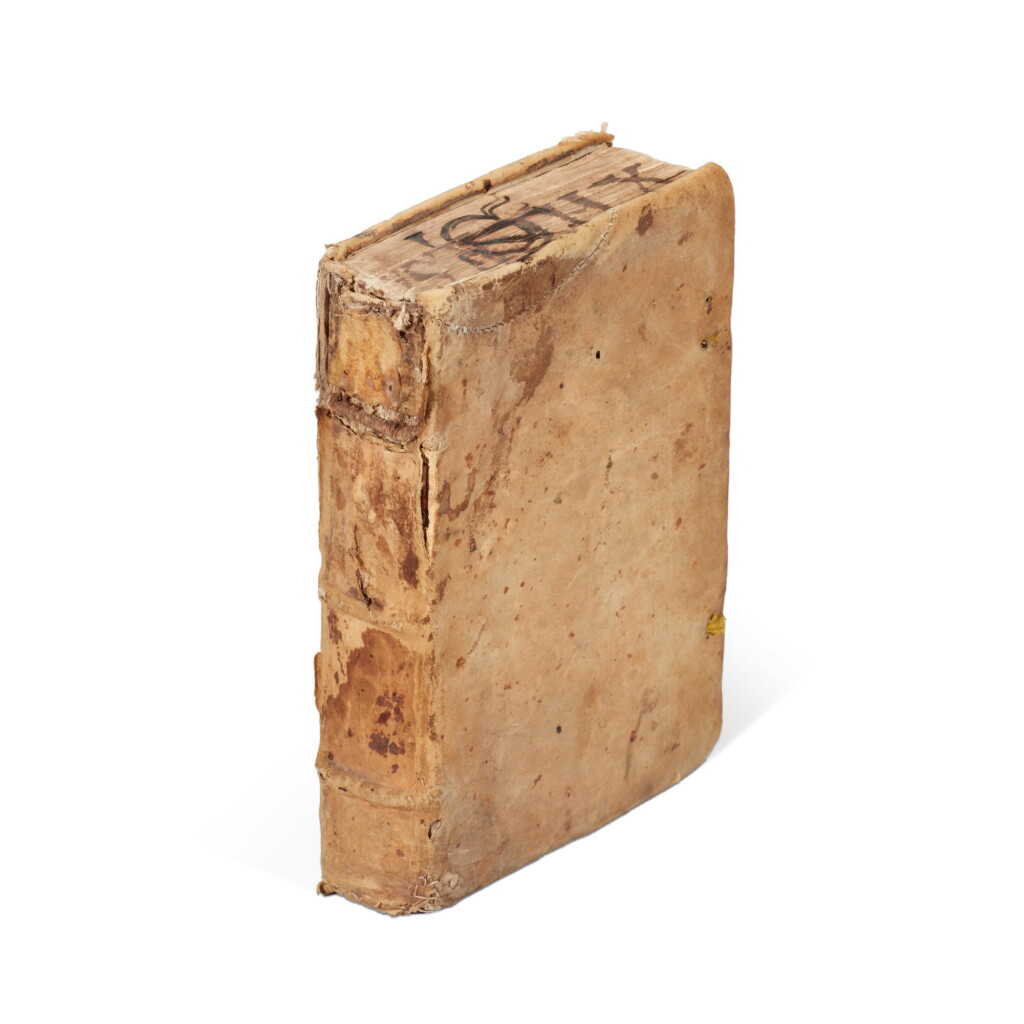 View full screen - View 1 of Lot 1207. Suetonius, XII Caesares, Lyon, 1537, contemporary reversed sheep with lettered edges.