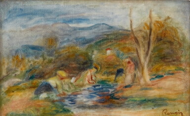 View full screen - View 1 of Lot 239. Pierre-Auguste Renoir 皮耶・奧古斯特・雷諾瓦 | Laveuses - Fragment 洗衣婦 - 局部.