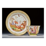 A MEISSEN CHINOISERIE TEABOWL AND SAUCER CIRCA 1723