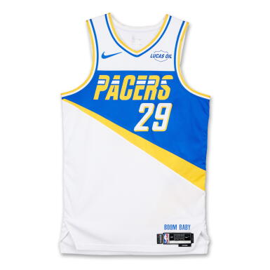 View full screen - View 1 of Lot 62. Quenton Jackson Indiana Pacers 2025-2026 Game Worn City Edition Jersey .