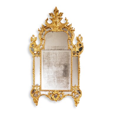 View full screen - View 1 of Lot 129. A Régence giltwood mirror 'à parecloses', circa 1720.