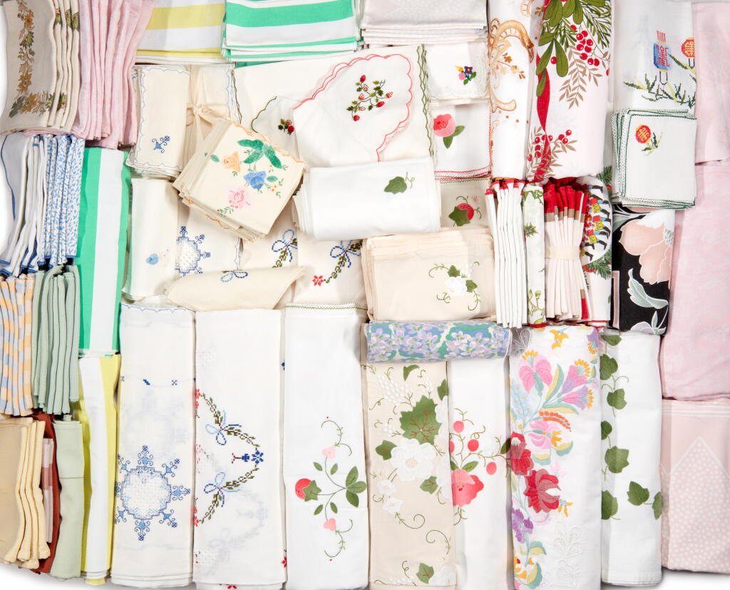 View full screen - View 1 of Lot 1605. A large group of embroidered and printed domestic table linen, European, 20th century.