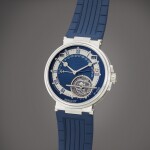 Reference 5887PT/Y2/9WV Marine Equation Marchante Grande Complication | A platinum semi-skeletonized tourbillon automatic perpetual calendar wristwatch with retrograde date, solar time, leap year, and power reserve indication, Circa 2020