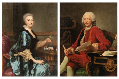 View full screen - View 1 of Lot 89. ALEXANDRE ROSLIN | PORTRAITS OF LOUIS AND OF MARGUERITE DE CONZIÉ (1697-1763 AND 1721-1786) .