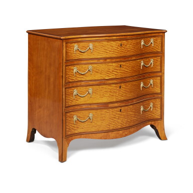 View full screen - View 1 of Lot 407. A George III Satinwood and Amaranth Chest-Of-Drawers, Circa 1770.