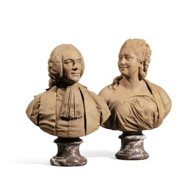 View full screen - View 1 of Lot 50. CIRCLE OF AUGUSTIN PAJOU | GENTLEMAN AND HIS WIFE.