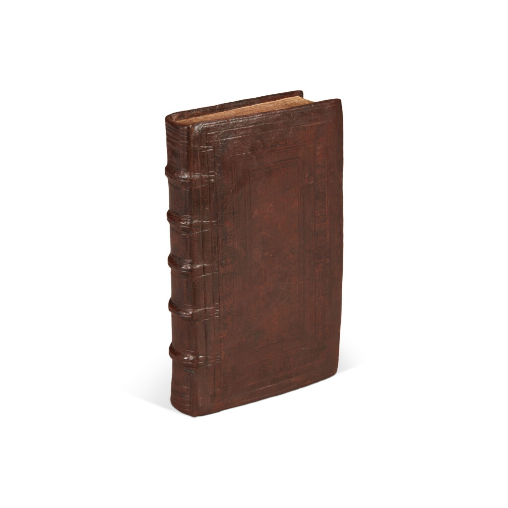View full screen - View 1 of Lot 1776. Ovidius Naso, Metamorphoseon libri XV, Paris, 1529, contemporary French calf with early modern owner's name gauffered along fore-edge.