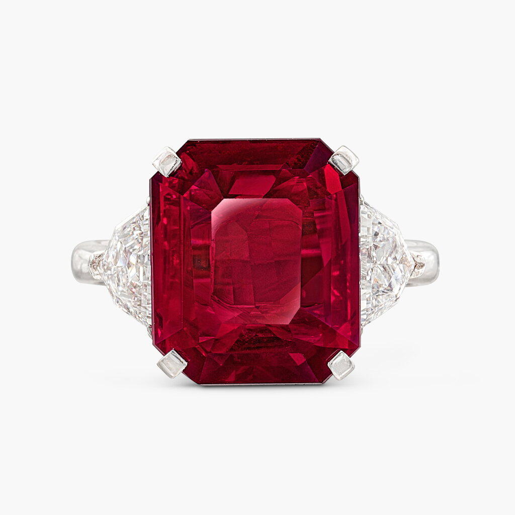 View full screen - View 1 of Lot 1749. Ruby and Diamond Ring | 7.12克拉 天然 「莫桑比克」未經加熱紅寶石 配 鑽石 戒指.