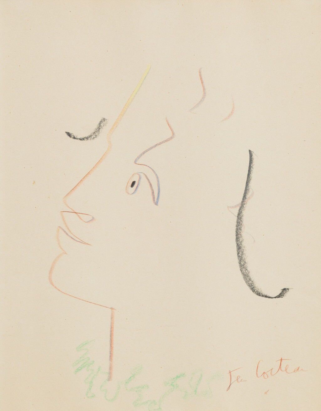 View full screen - View 1 of Lot 44. JEAN COCTEAU | ARLEQUIN DE PROFIL.