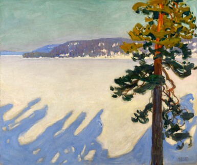 View full screen - View 1 of Lot 16. AKSELI GALLEN-KALLELA | Lake Ruovesi in Winter.