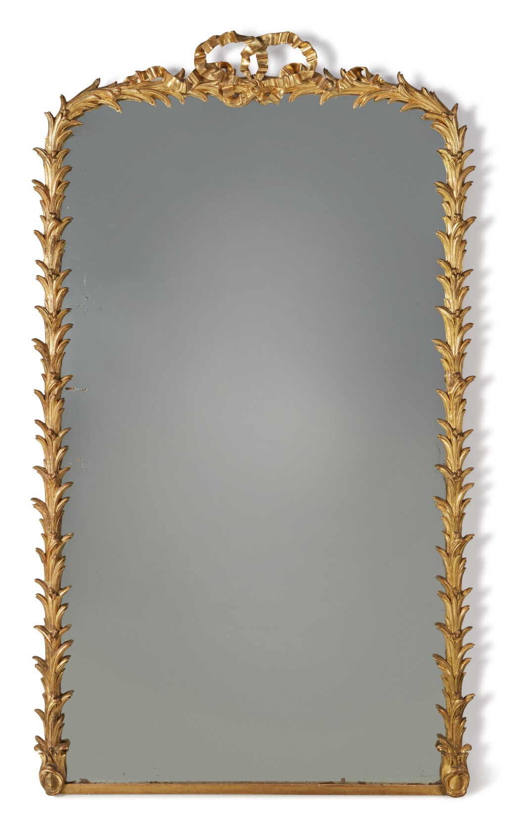 View full screen - View 1 of Lot 118. A LOUIS XVI STYLE GILTWOOD OVERMANTEL MIRROR, 19TH CENTURY.