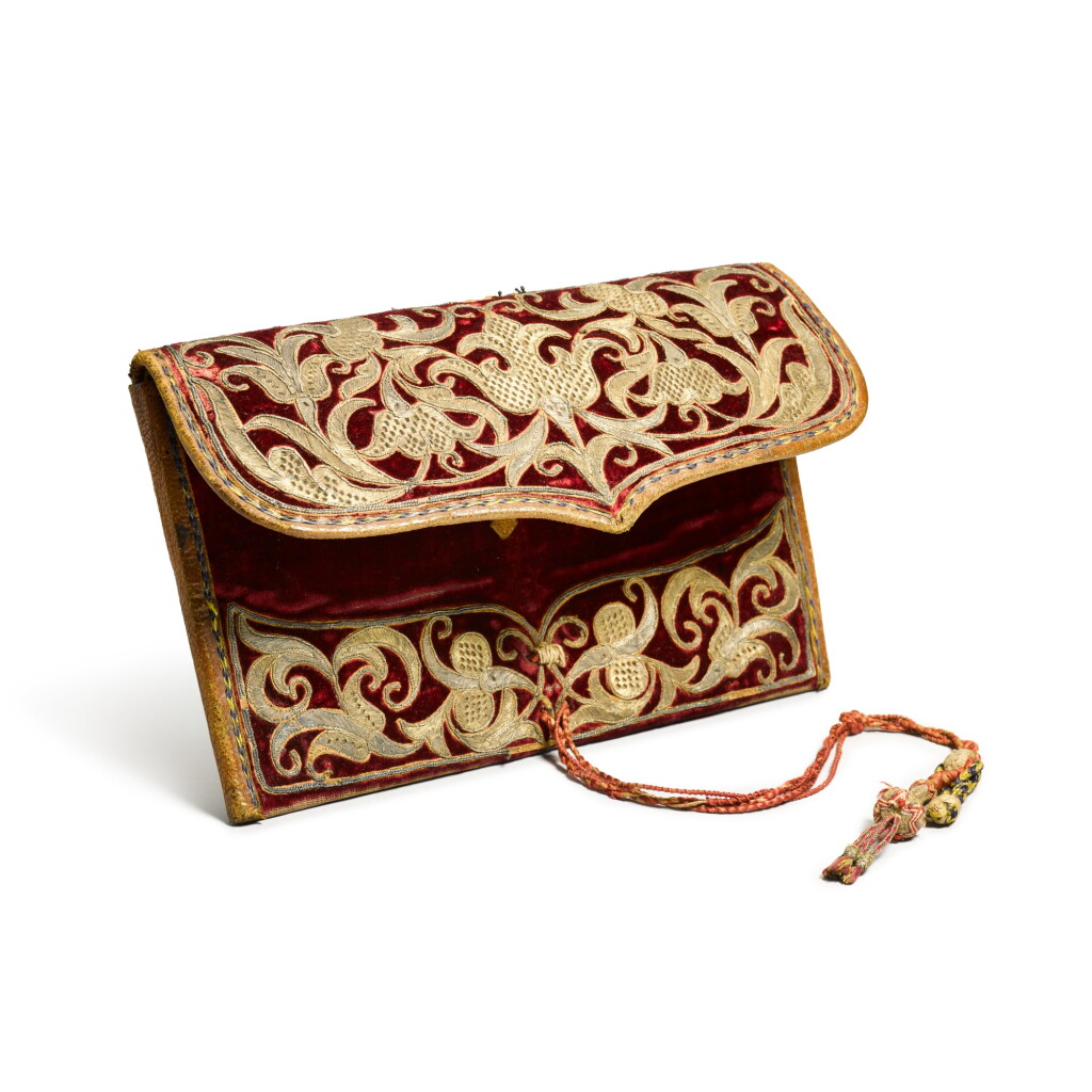 View full screen - View 1 of Lot 149. An Ottoman velvet and silver-thread wallet, Turkey, 17th century.