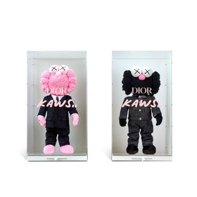View full screen - View 1 of Lot 116. BFF PINK AND BLACK PLUSH DOLLS (TWO WORKS) | BFF 粉紅色及黑色絨毛玩具(兩件作品).