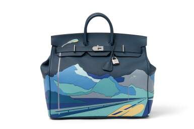 View full screen - View 1 of Lot 23. Bleu De Prusse Togo Swift and Clemence Limited Edition Endless Road Birkin 50 Haute A Courroies Palladium Hardware, 2019.