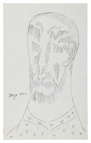 View full screen - View 1 of Lot 1820. FRANCIS NEWTON SOUZA | UNTITLED (BEARDED MAN).