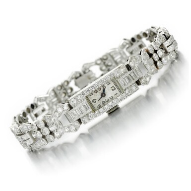 View full screen - View 1 of Lot 46. LADY'S DIAMOND COCKTAIL WATCH.