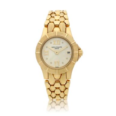 View full screen - View 1 of Lot 6. Reference 4881/1 Neptune A yellow gold and diamond-set bracelet watch with date, Made in 2000 .