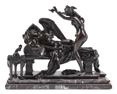View full screen - View 1 of Lot 42. ALBERT-ERNEST CARRIER-BELLEUSE | PSYCHE AND THE SLEEPING CUPID.