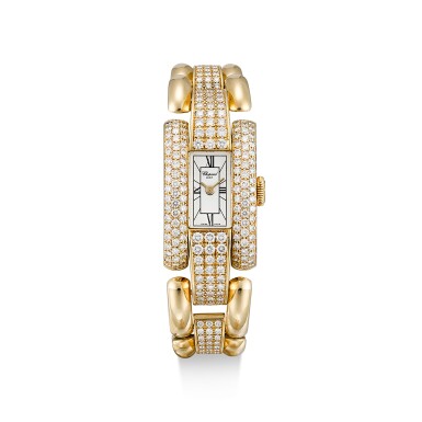 View full screen - View 1 of Lot 157. CHOPARD | LA STRADA, REFERENCE 433 1, A YELLOW GOLD AND DIAMOND-SET BRACELET WATCH, CIRCA 1995.