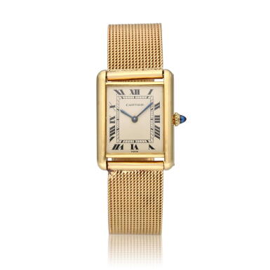 View full screen - View 1 of Lot 410. Reference 7808 Tank Louis | A yellow gold wristwatch, Circa 1980.