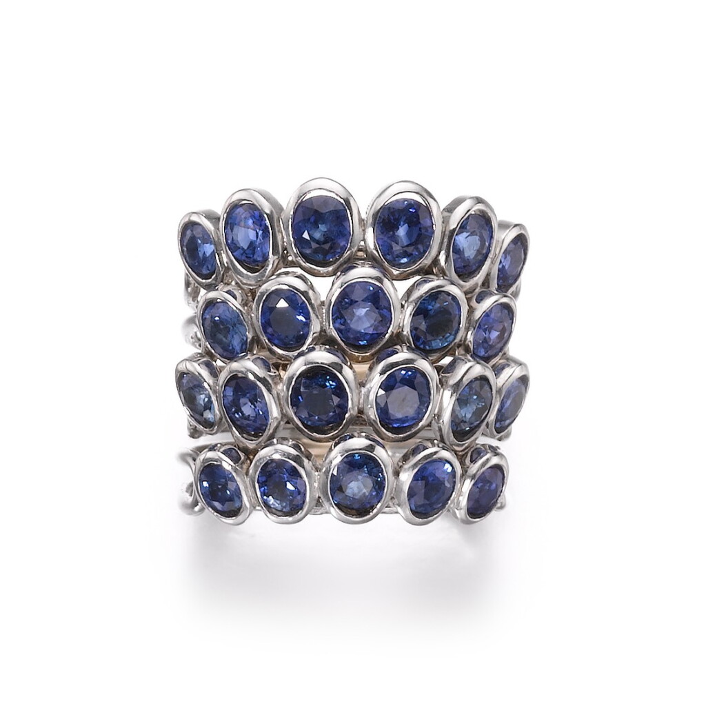 View full screen - View 1 of Lot 303. Sapphire ring, 'Quatre Corps'.