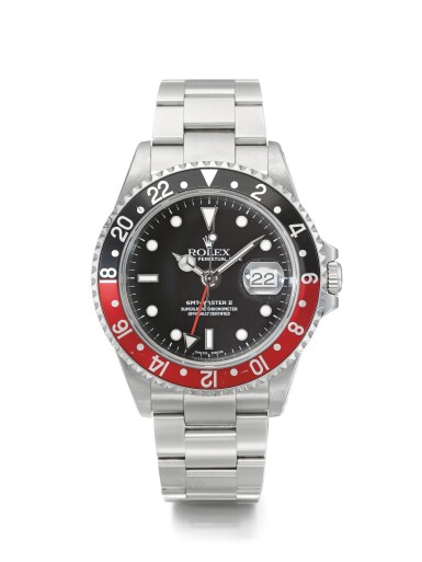 View full screen - View 1 of Lot 140. ROLEX | REF 16710 GMT-MASTER II, A STAINLESS STEEL AUTOMATIC DUAL TIME WRISTWATCH WITH DATE AND BRACELET CIRCA 2001 .