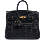 Black Matte Alligator Birkin 25 Gold Hardware, 2015