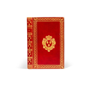 View full screen - View 1 of Lot 760. Évolutions par brigades. 1814. Maroquin rouge. Séduisant exemplaire aux armes de Louis XVIII..