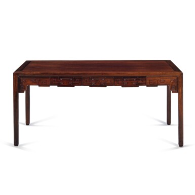 View full screen - View 1 of Lot 72. A large and important ‘zitan’ painting desk, Qing dynasty, Qianlong / Jiaqing period.