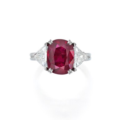 View full screen - View 1 of Lot 9. Oscar Heyman & Brothers | Ruby and Diamond Ring.