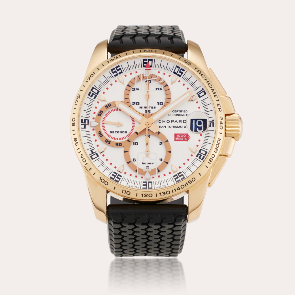 View full screen - View 1 of Lot 208. Reference 1268 Mille Miglia Gran Turismo XL Chrono | A limited edition pink gold automatic chronograph wristwatch with date, Circa 2007.