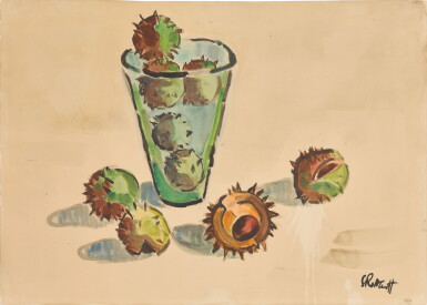 View full screen - View 1 of Lot 55. Kastanien und grünes Glas (Chestnuts and a Green Glass).