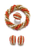 CORAL AND CULTURED PEARL PARURE, 'TWIST' | VAN CLEEF & ARPELS