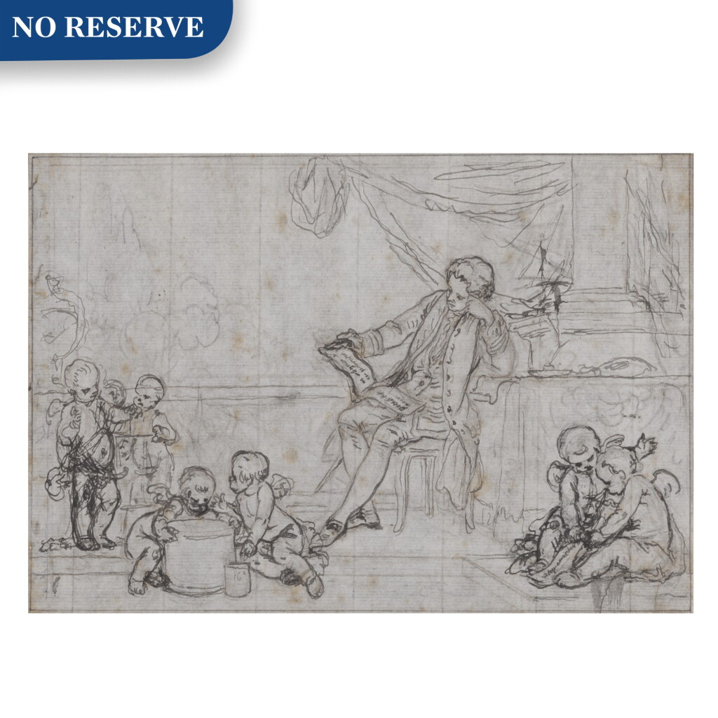 View full screen - View 1 of Lot 158. A seated gentleman reading a manuscript.