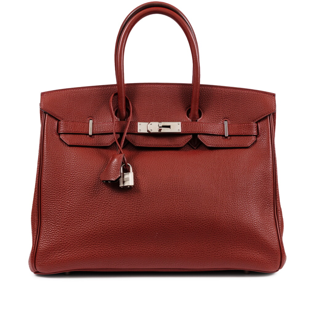 View full screen - View 1 of Lot 357. Sienne Togo and Chocolat Verso Birkin 35 Palladium Hardware, 2005.