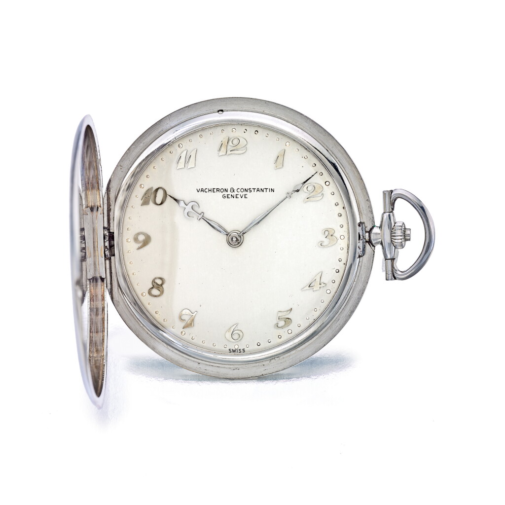 View full screen - View 1 of Lot 836. VACHERON CONSTANTIN | AN ULTRA THIN PLATINUM HUNTING CASED WATCH, CIRCA 1930 | 江詩丹頓 | 超薄鉑金懷錶,年份約1930.