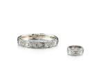 GOLD AND DIAMOND CUFF; AND RING, 'ALVEARE', BULGARI | K金 配 鑽石 手鐲; 及 戒指, 'Alveaea', 寶格麗﹙Bulgari )
