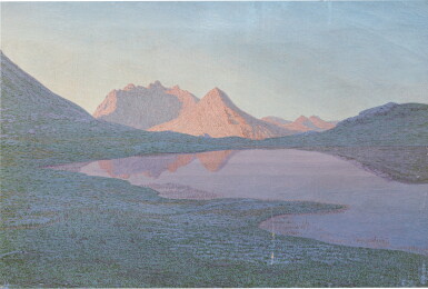 View full screen - View 1 of Lot 88. Mountainous landscape | Paysage de montagne.