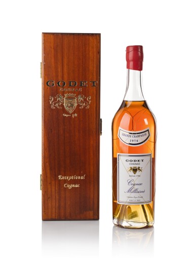 View full screen - View 1 of Lot 122. Godet Cognac Millesime Grande Champage 40.0 abv 1974 .