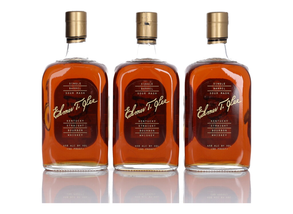 View full screen - View 1 of Lot 172. Elmer T. Lee Single Barrel 90 Proof NV (3 Bottles 75cl).