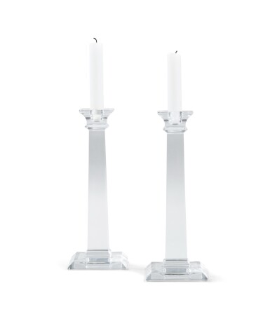 View full screen - View 1 of Lot 2187. Tiffany & Co, New York, A pair of cut crystal candelsticks | Tiffany & Co, New York, Paire de flambeaux en cristal.