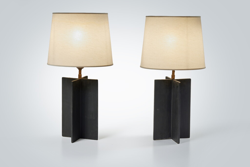 View full screen - View 1 of Lot 78. Pair of "Croisillon" Table Lamps.