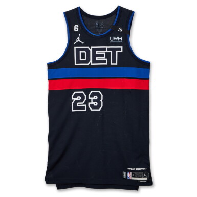 View full screen - View 1 of Lot 36. Jaden Ivey Detroit Pistons 2022-2023 Game Worn Home Jersey.
