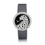 Cartier | Panthère Divine, Reference 3607, A white gold, black enamel and diamond-set wristwatch, Circa 2013 | 卡地亞 | Panthère Divine 型號3607 白金鑲黑色琺瑯及鑽石腕錶,約2013年製