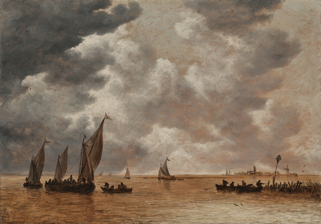View full screen - View 1 of Lot 9. Estuary Scene with a Distant View of Woudrichem.