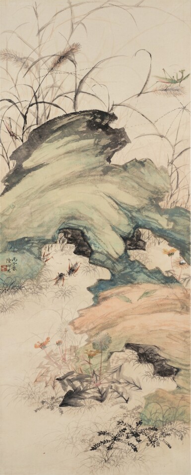View full screen - View 1 of Lot 3069. 陸抑非 秋蟲野趣 | Lu Yifei, Autumn Insects in the Wild.